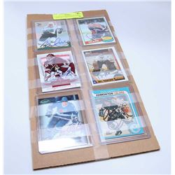 LOT OF AUTOGRAPHED HOCKEY CARDS INCL BRETT HULL,