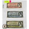 Image 1 : LOT OF 1954 BANK OF CANADA BANKNOTES - $2, $5, $20