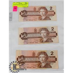 LOT OF 1986 CANADIAN $2 BIRD SERIES BANK NOTES.
