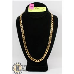 MENS GOLD PLATE FLAT LINK CHAIN