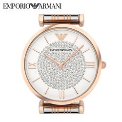 NEW ARMANI CRYSTAL PAVE 2-TONE WATCH MSRP $540.81