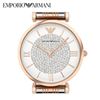 Image 1 : NEW ARMANI CRYSTAL PAVE 2-TONE WATCH MSRP $540.81