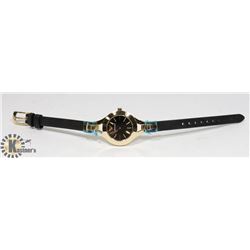 NEW EMPORIO ARMANI GOLD TONE LEATHER BAND WATCH