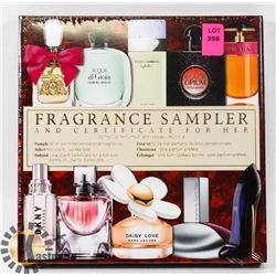 FRAGRANCE SAMPLER AND CERTIFICATE FOR HER.