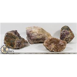 LOT OF 4  AMETHYST GEODES