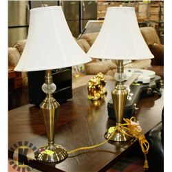 SET OF 2 BRUSHED NICKLE DECORATIVE LAMPS -