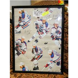 WAYNE GRETZKY 1981 WALLPAPER FRAMED 19X24.