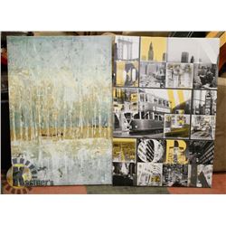 TWO PIECES OF SHOW HOME ART CANVAS