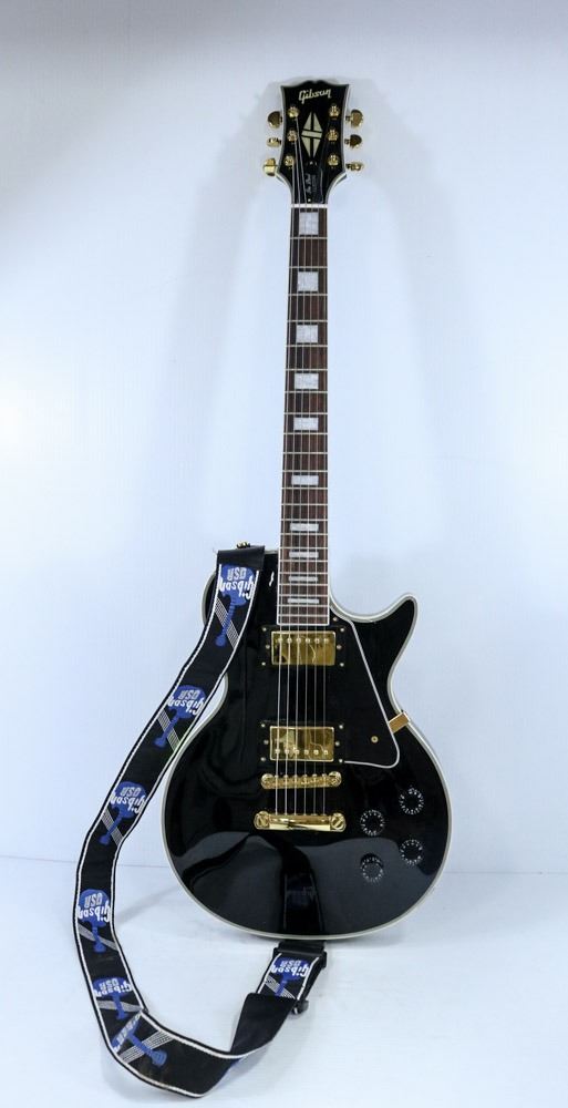 LES PAUL REPLICA GUITAR WITH GIBSON STRAP & STAND.