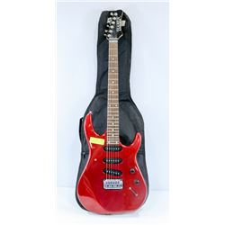 RED HAMMER ELECTRIC GUITAR WITH SOFT CASE.