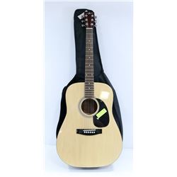JAY JR ACOUSTIC NATURAL GUITAR WITH SOFT CASE.
