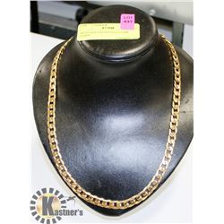 MENS GOLD PLATE FLAT LINK CHAIN