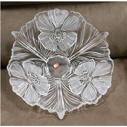 WALTHER GLASS LARGE FROSTED FLOWER PATTERN