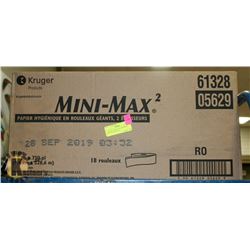 CASE OF 18 ROLLS OF MINIMAX 2 PLY TOILET PAPER