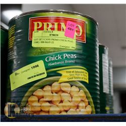 LOT OF 3 CANS PRIMO CHICK PEAS - 2.84L - BB-MAY-22
