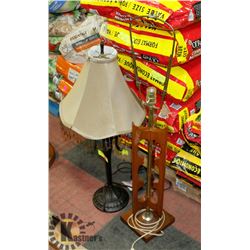 SET OF TWO TABLE LAMPS, ONE IS WITHOUT THE COVER