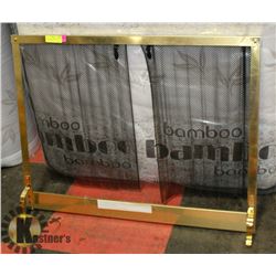 NEW - FIREPLACE SCREEN WITH MESH - GOLD TRIM