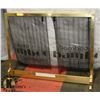 Image 1 : NEW - FIREPLACE SCREEN WITH MESH - GOLD TRIM