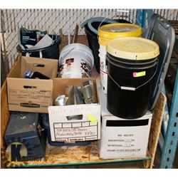 PALLET OF ASSORTED SHOP SUPPLIES AND MISC