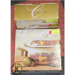 LOT OF 2 CORNUCOPIA BAKEWARE - 3QT CASSEROLE DISH