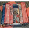 Image 1 : METAL TOOL BOX WITH CONTENTS. TOOLS