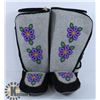 Image 1 : PAIR OF GREY MUKLUKS WITH INTRICATE BEADING