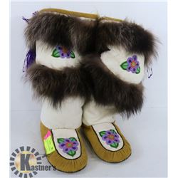 PAIR OF APPLIQUED HAND MADE MUKLUKS