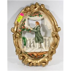 LARGE HEAVY VINTAGE CHALKWARE