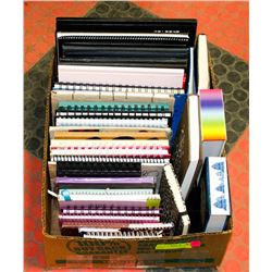 BOX FULL OF NOTE BOOKS (COUNT OF 38) -
