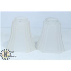 PAIR ART DECO CEILING GLASS LIGHT COVERS