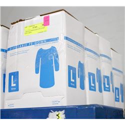 CASE OF 4 DISPOSABLE PPE GOWN SIZE LARGE,