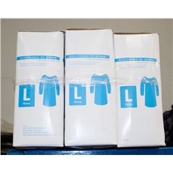 CASE OF 3 DISPOSABLE PPE GOWN SIZE LARGE
