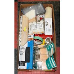 LARGE FLAT OF NEW PAINT & DRYWALL TOOLS