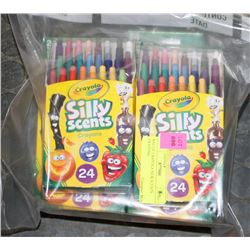 BAG OF CRAYOLA SILK SCENTS CRAYONS.