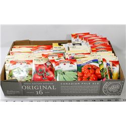 120 VEGGIE SEED PACKS, ASSORTED BRANDS.