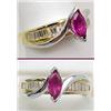 Image 1 : .50ct Marquise ruby ring with 1.10ctw b