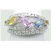 Image 1 : .26ctw Diamond and 1.05ctw multi sapphi