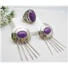 Image 1 : Purple onyx earring and ring set in ste