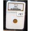 Image 1 : 1853 $1.00 Liberty Gold Coin   NGC MS 6