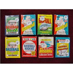 (8) Mini Baseball Card Packs - Topps, K