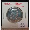 Image 1 : 1958 Franklin Half Dollar  Proof