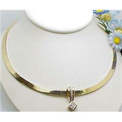 14kt yellow gold flat omega necklace 42