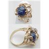 Image 1 : Lapis and diamond ring 14kt yellow gold