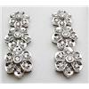 Image 1 : Diamond floral dangle earrings .51ctw