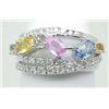 Image 1 : .26ctw Diamond and 1.05ctw multi sapphi