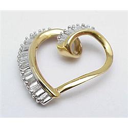 14kt yellow gold heart pendant with .25