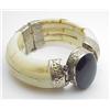 Image 1 : Large camel bone bracelet with onyx sto
