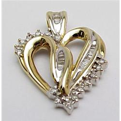 Heart diamond slide .33ctw  3.9gr 14kt 