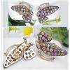 Image 1 : Multi color sapphire butterfly earrings
