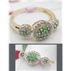 Image 1 : Diamond and emerald ring 0.42ctw  3.0gr